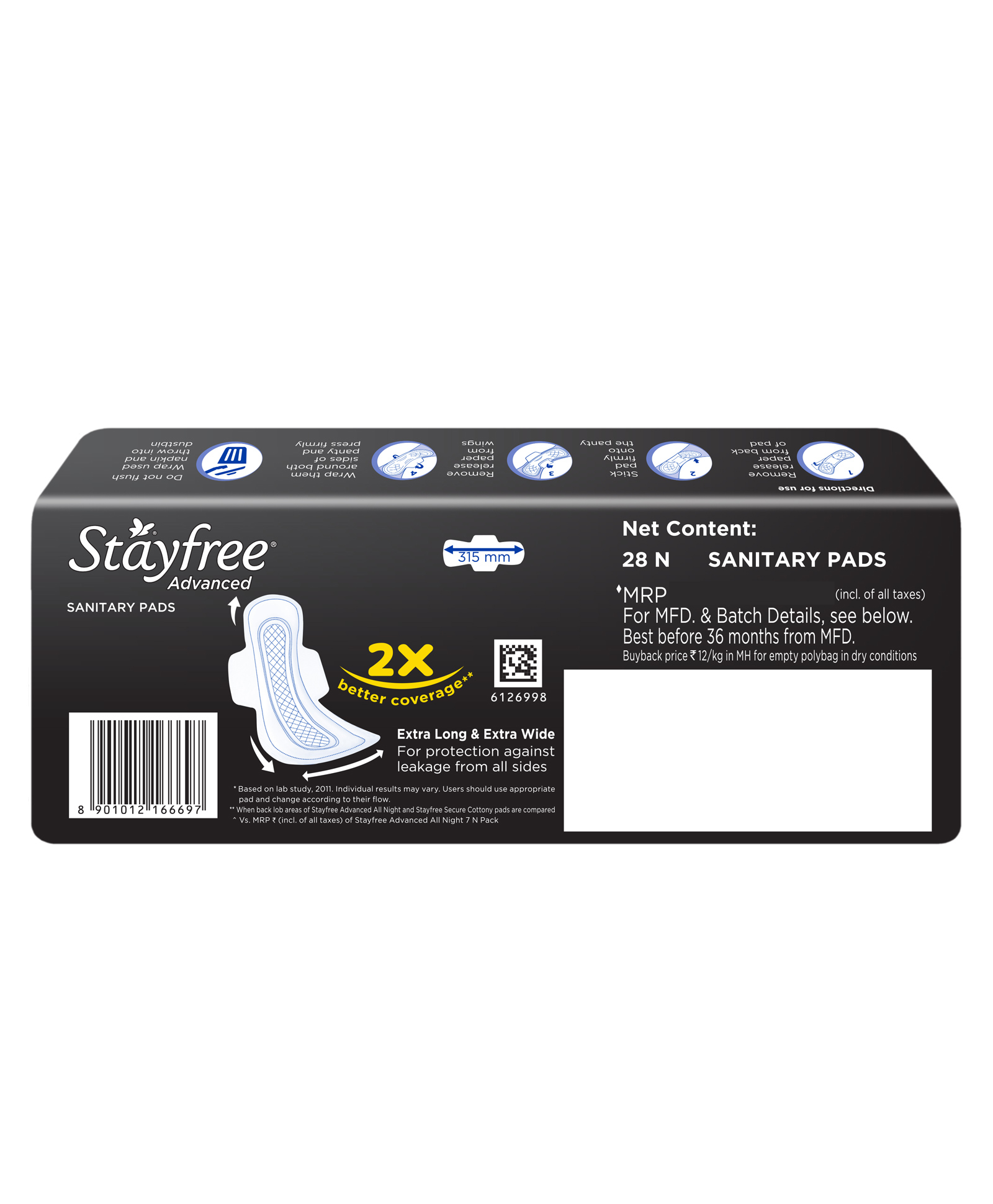Stayfree Advanced All Night Ultra - Comfort Pads With Wings XL, 7
