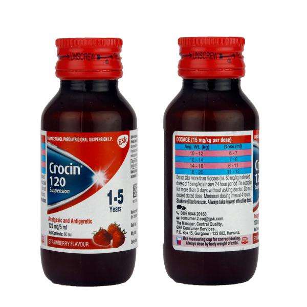 CROCIN 120 SUSPENSION STRAWBERRY SYRUP