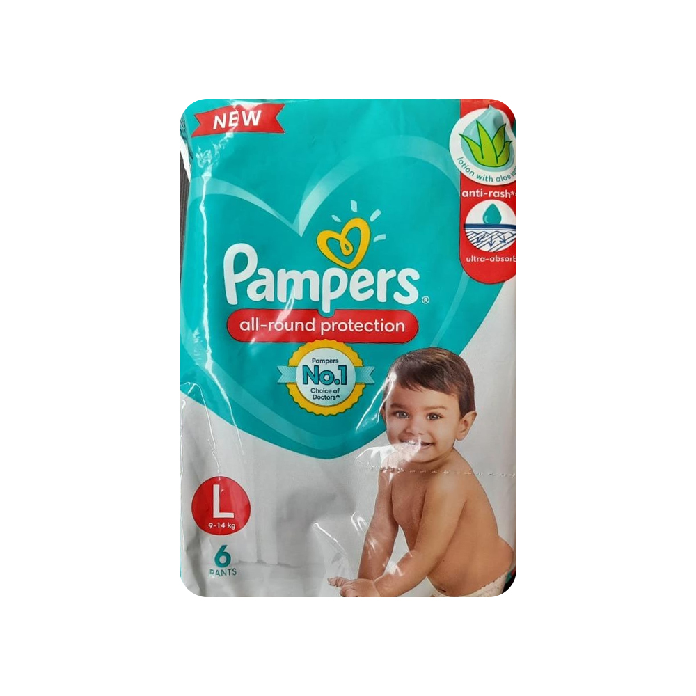 Pampers All round Protection Pants, Large size baby diapers (L) 30 Count,  Lotion with Aloe Vera