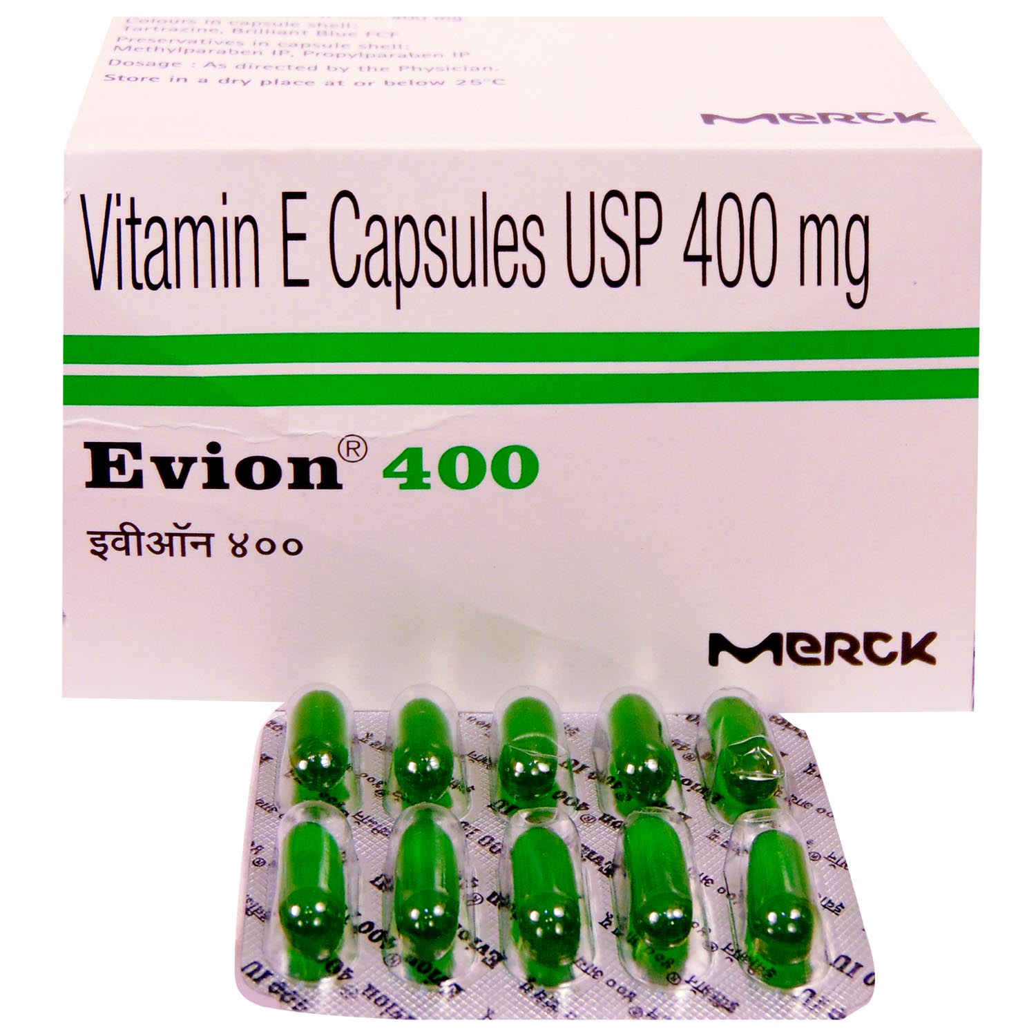 Capsules Evion 400 Vitamine E - Soin De La Peau, 50 Gélules - Neuf, Fabriqué En Inde