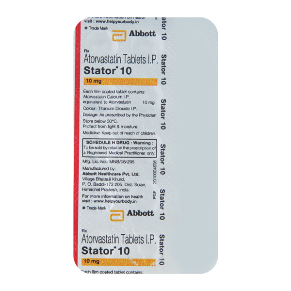 Stator 10mg Strip Of 15 Tablets Online Offers
