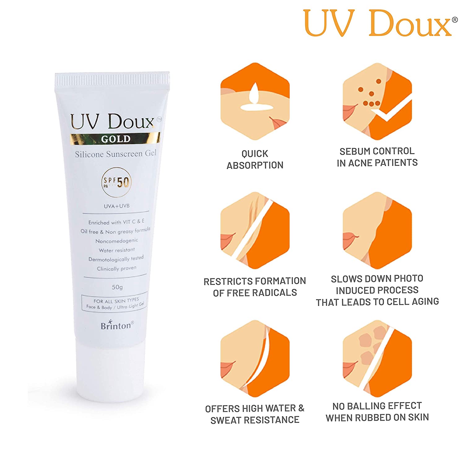 uv doux gold sunscreen composition