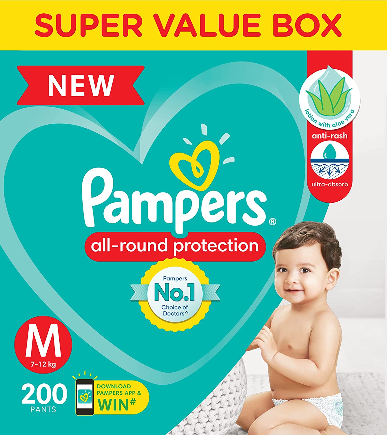 Pampers diapers medium sales size online